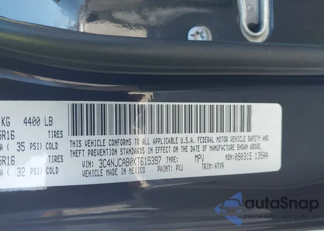 3C4NJCAB0KT615397: 44161426