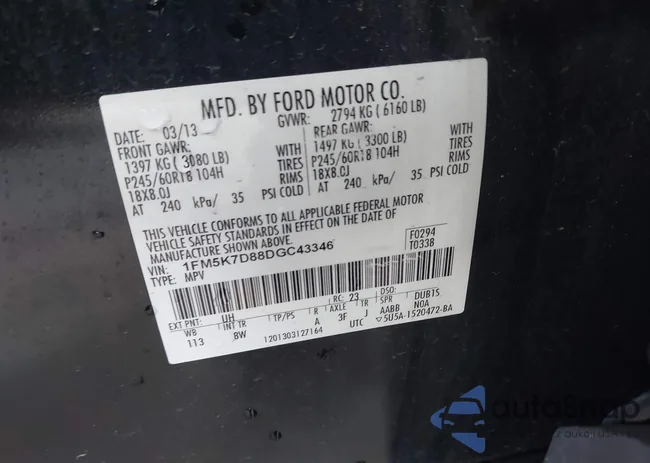 1FM5K7D88DGC43346: 44161440