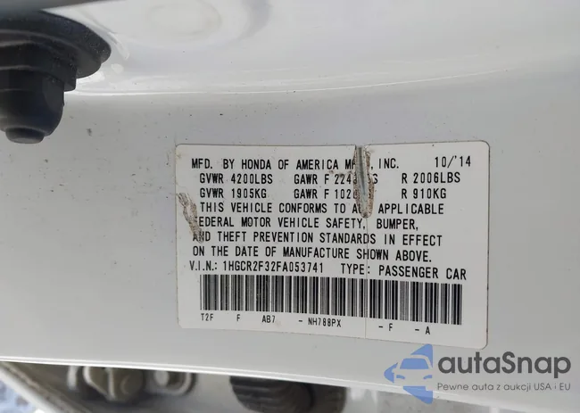 1HGCR2F32FA053741: 44161449