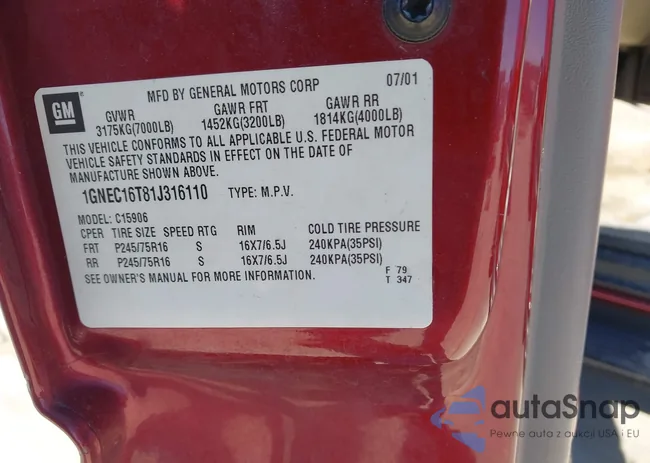 1GNEC16T81J316110: 44162551