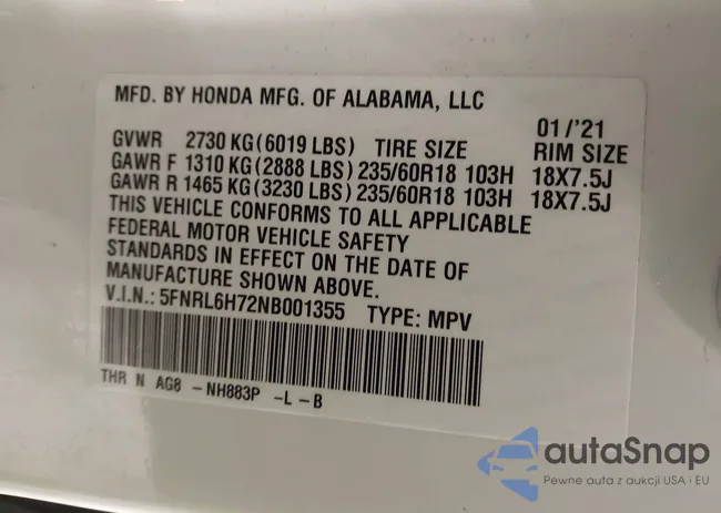 5FNRL6H72NB001355: 44162608