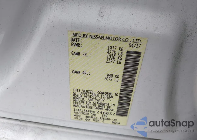 1N4AL3AP9HC246652: 44162661