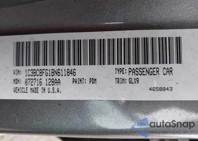 1C3BC8FG1BN611846: 44162666