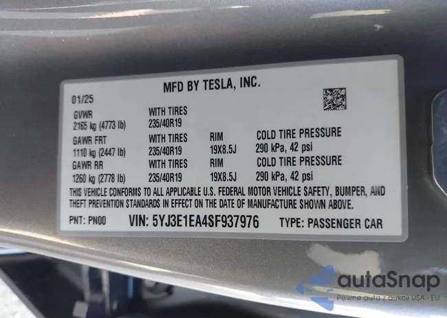 5YJ3E1EA4SF937976: 44162743