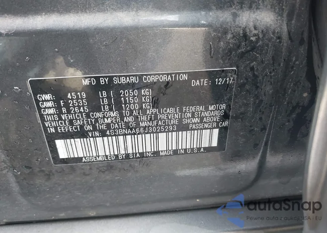 4S3BNAA66J3025293: 44162812