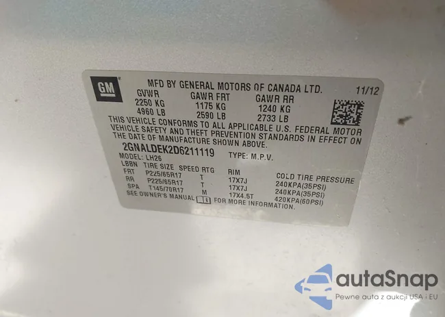 2GNALDEK2D6211119: 44162849