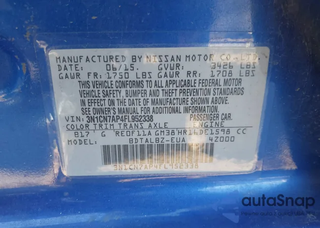 3N1CN7AP4FL952338: 44162895