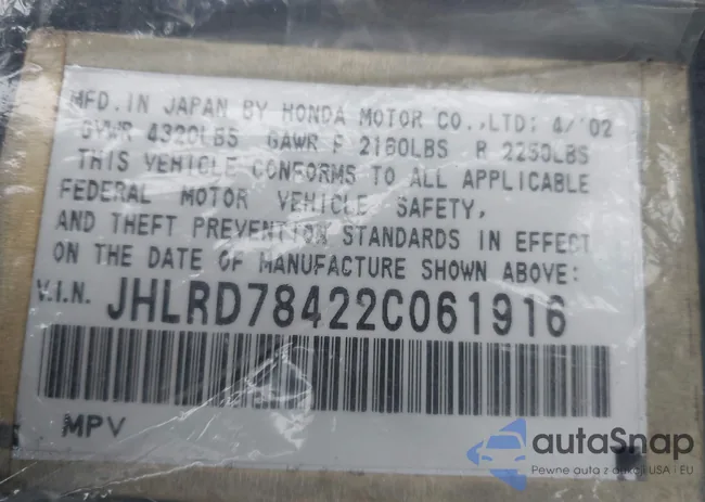 JHLRD78422C061916: 44162947