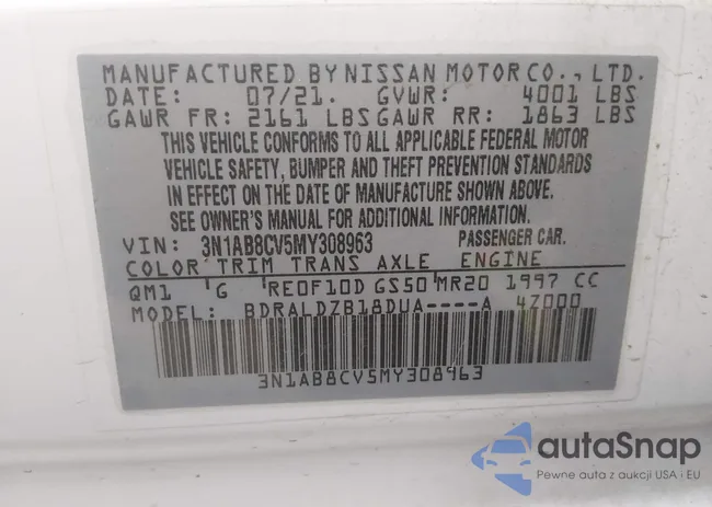 3N1AB8CV5MY308963: 44162959