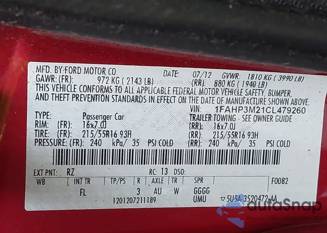 1FAHP3M21CL479260: 44162983