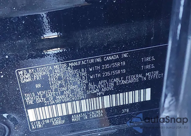 2T3A1RFV6RC402947: 44163041