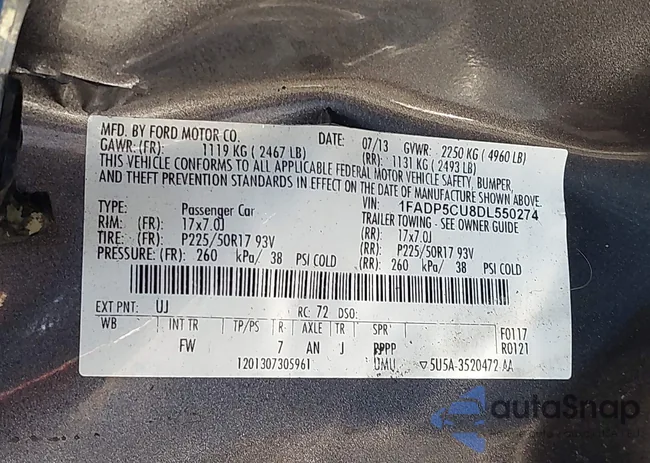 1FADP5CU8DL550274: 44162061