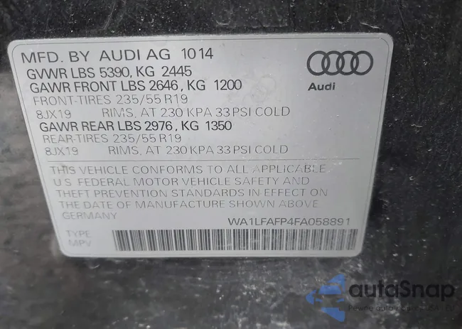 WA1LFAFP4FA058891: 44162089