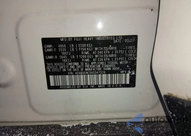 4S4BSENC5H3347526: 44162122