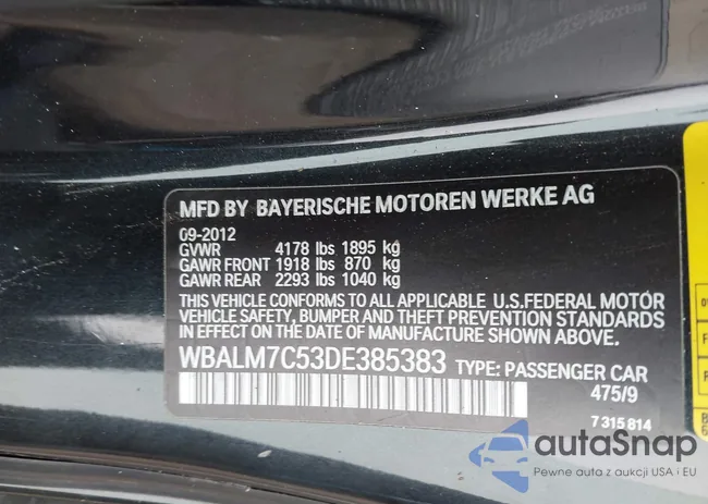 WBALM7C53DE385383: 44162142