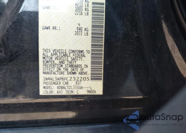 1N4AL3AP6FC232205: 44162258