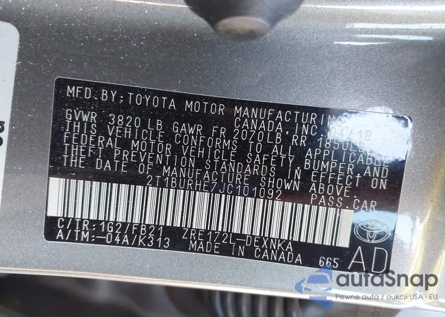 2T1BURHE7JC101092: 44162290