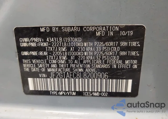 JF2GTAEC8L8200906: 44162362