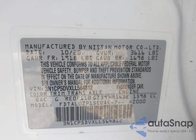 3N1CP5DVXLL564812: 44162399