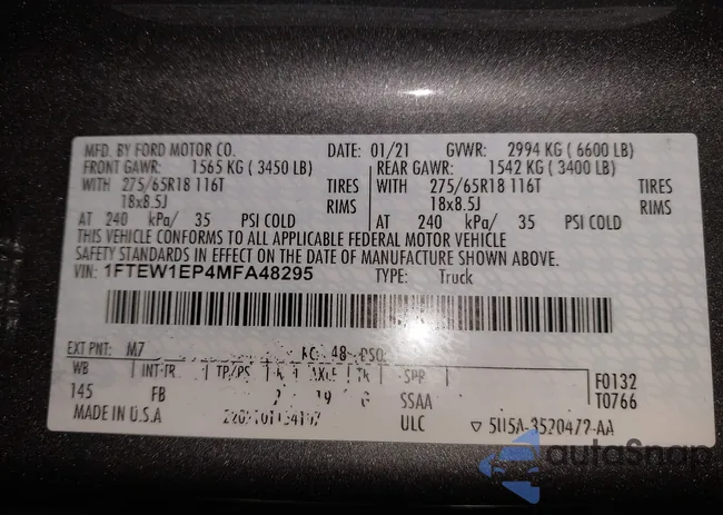 1FTEW1EP4MFA48295: 44162405