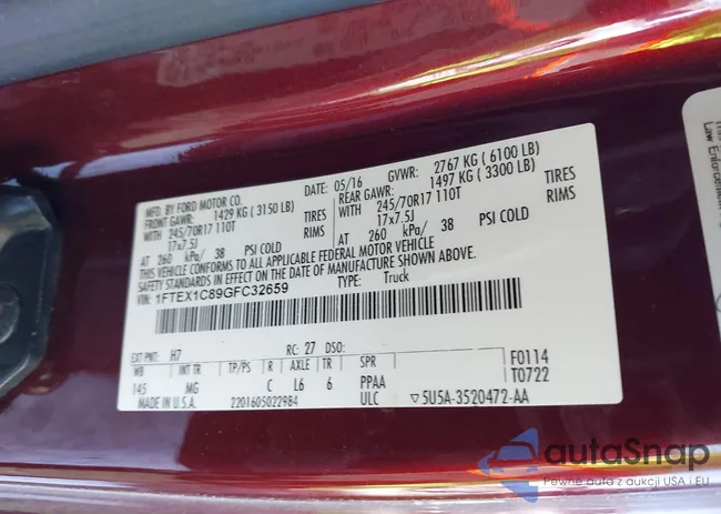 1FTEX1C89GFC32659: 44163454