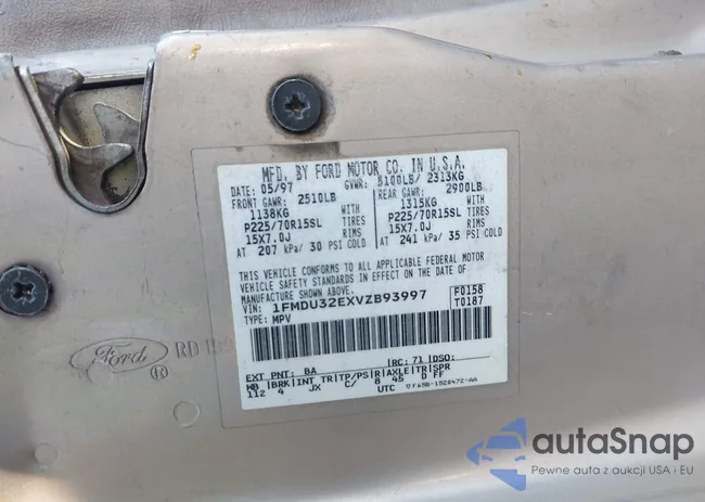 1FMDU32EXVZB93997: 44163546