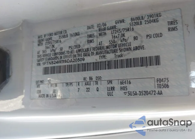 1FTNS24WX6DA20509: 44163563