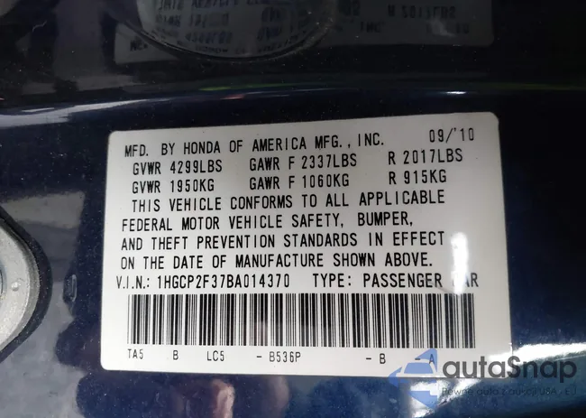 1HGCP2F37BA014370: 44163578