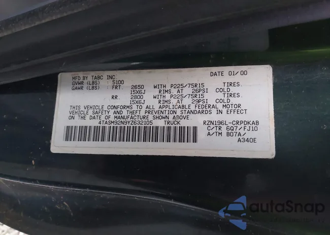 4TASM92N9YZ632105: 44163579