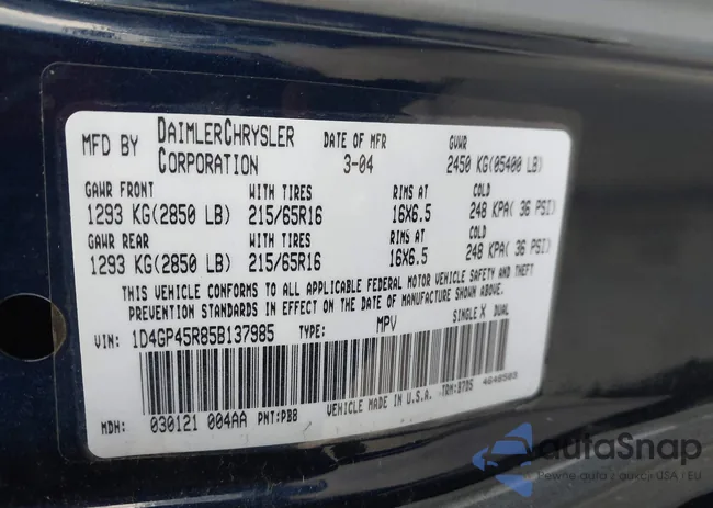 1D4GP45R85B137985: 44163613