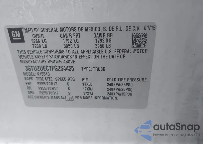 3GTU2UEC7FG264455: 44163649