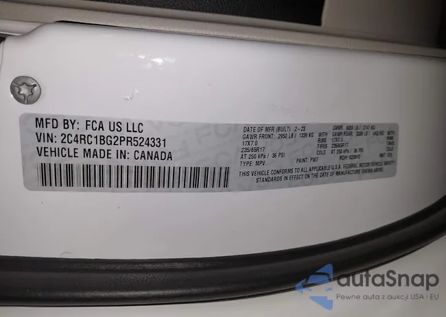 2C4RC1BG2PR524331: 44163774