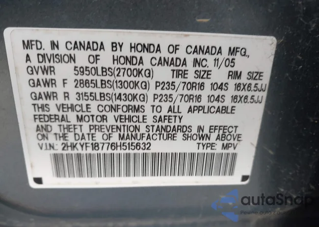 2HKYF18776H515632: 44163822