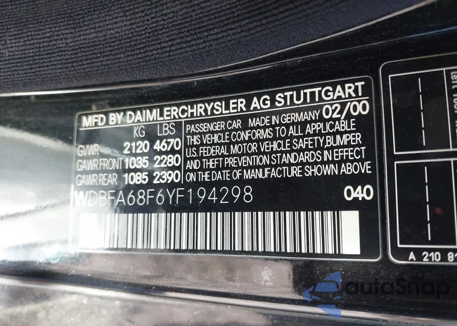 WDBFA68F6YF194298: 44163055