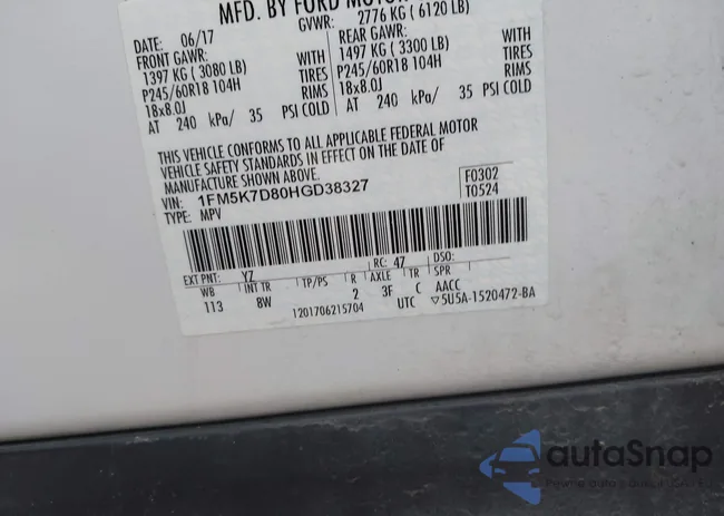 1FM5K7D80HGD38327: 44163150