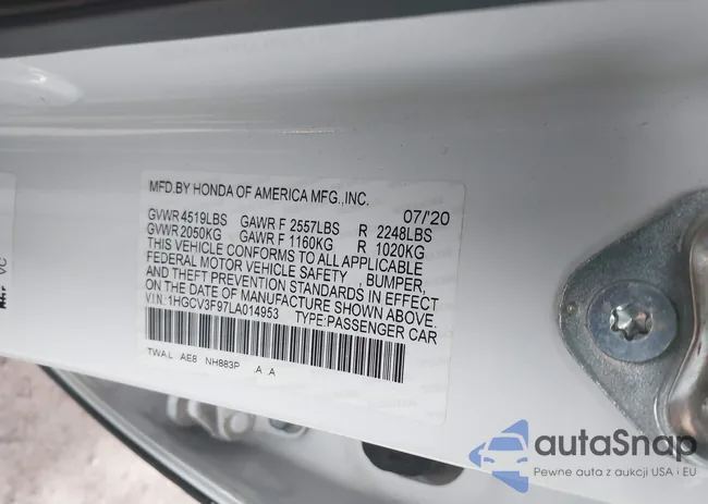 1HGCV3F97LA014953: 44163282