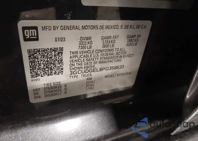 3GCUDGEL8PG358633: 44163330