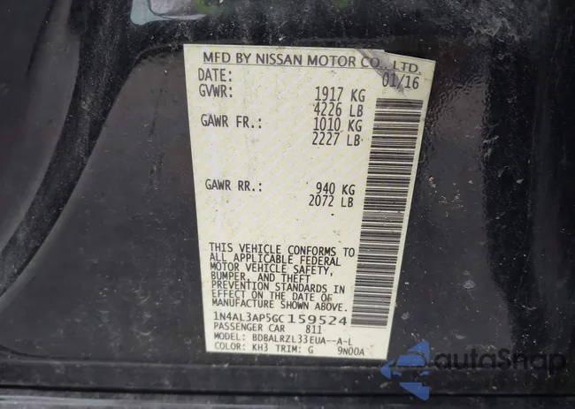 1N4AL3AP5GC159524: 44163418