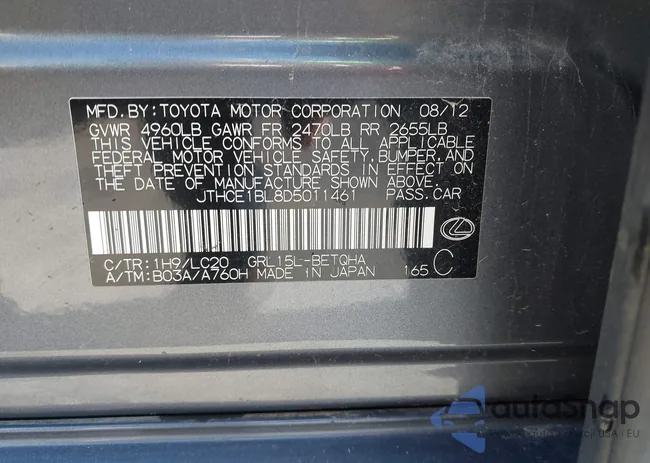 JTHCE1BL8D5011461: 44163447