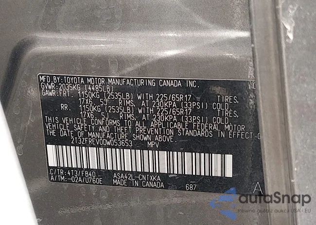 2T3ZFREV0DW053653: 44164478