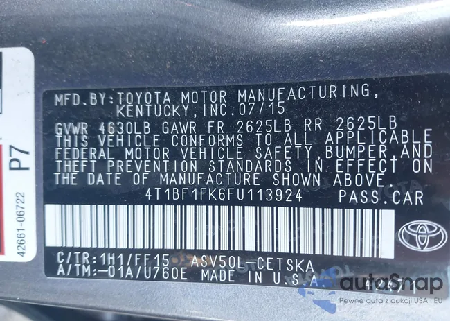 4T1BF1FK6FU113924: 44164489