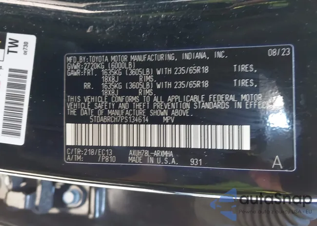 5TDABRCH7PS134614: 44164496