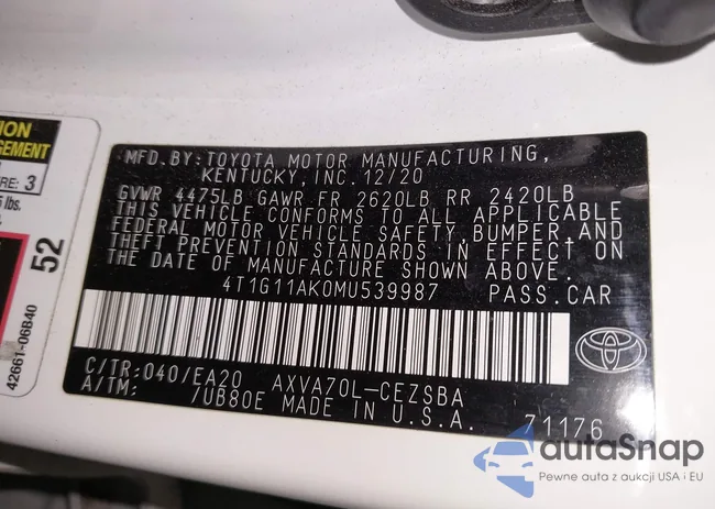 4T1G11AK0MU539987: 44164500