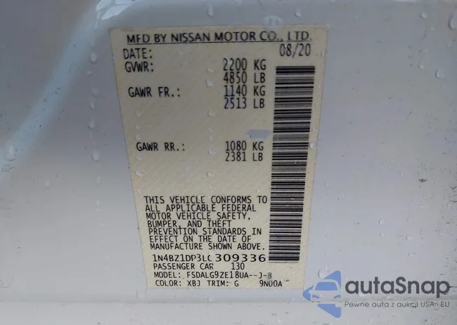 1N4BZ1DP3LC309336: 44164581