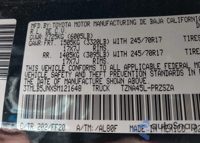 3TMLB5JNXSM121648: 44164590