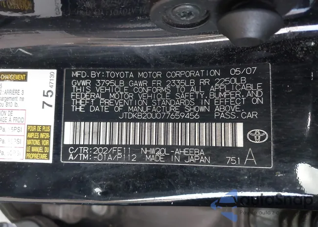 JTDKB20U077659456: 44164731