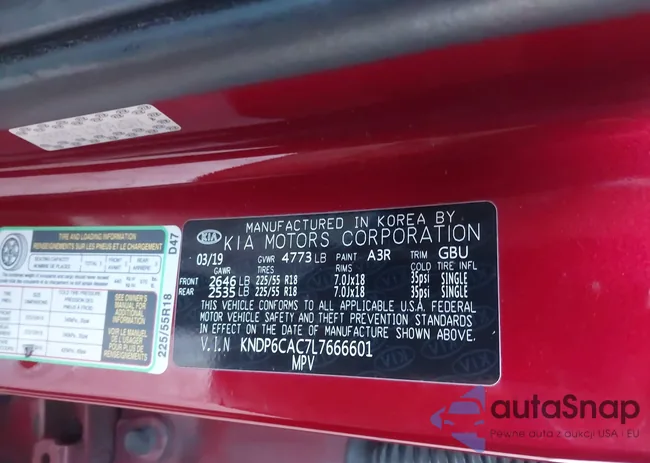 KNDP6CAC7L7666601: 44164733