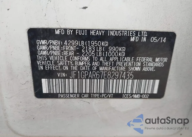 JF1GPAR67E8297435: 44164781