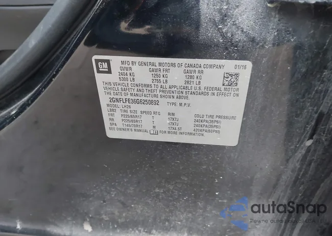 2GNFLFE36G6250892: 44164821