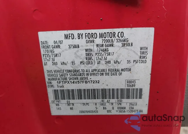 1FTPX14V57FB17232: 44164986